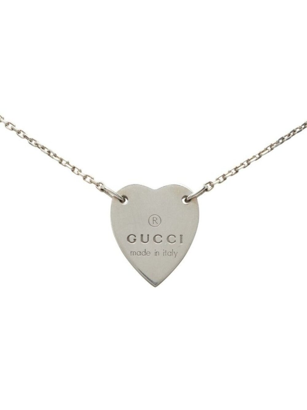Gucci Heart Motif Necklace Silver